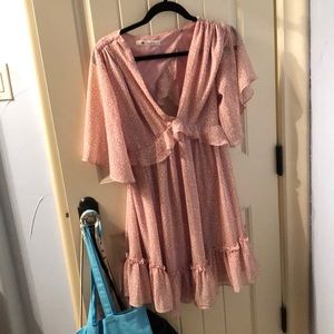 Impeccable pig pink dress with tiny cheetah print